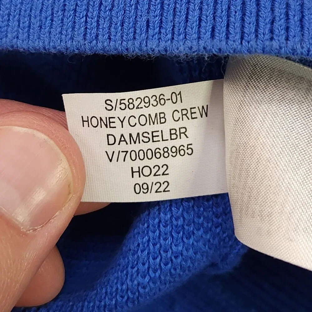 Banana Republic Shirt‎ Men's 2XL Blue Long Sleeve Organic Cotton Honeycomb Crew